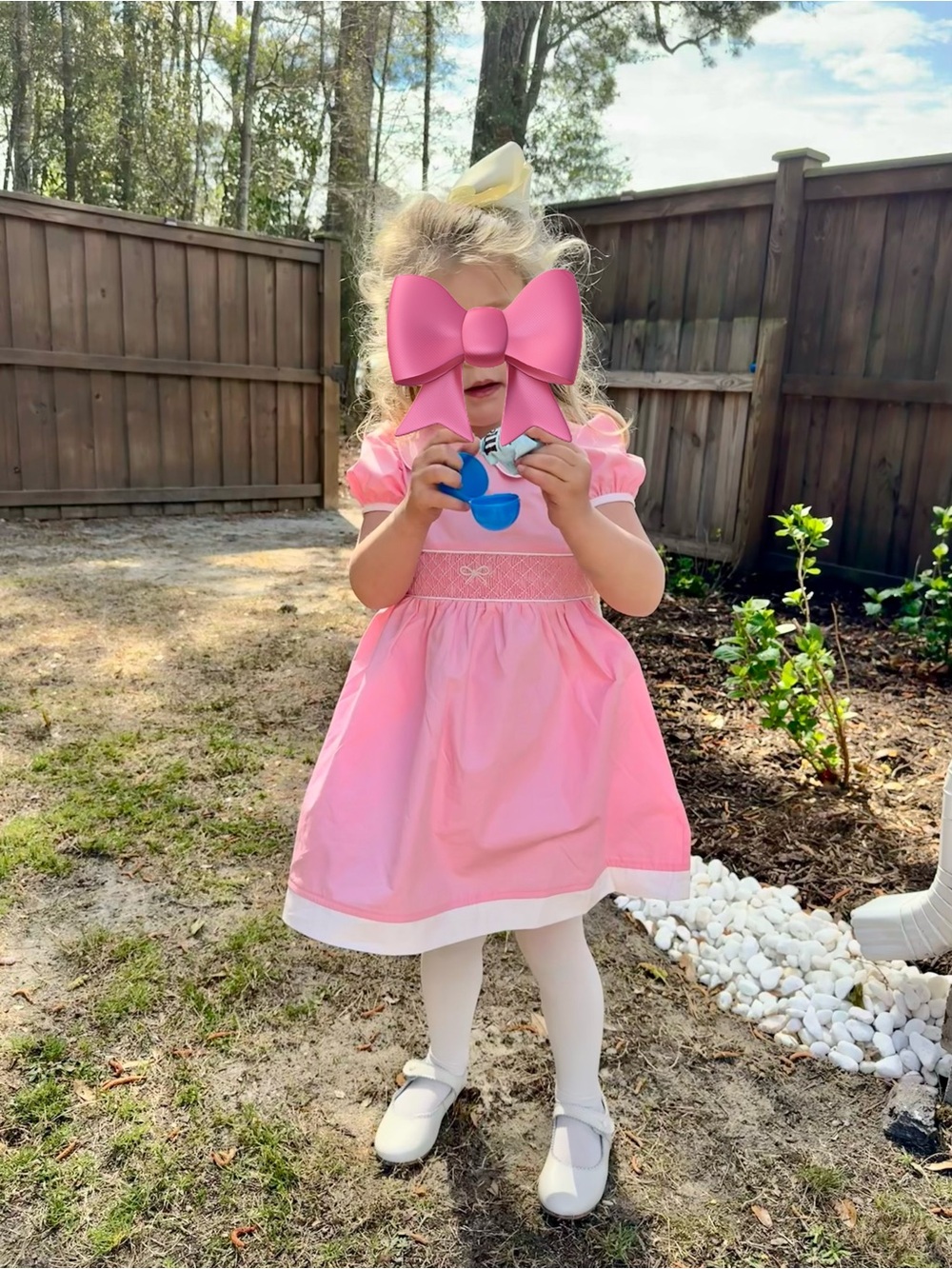 TBBC MacClare Cap Sleeve Smocked Dress - Sandpearl Pink w Palmetto Pearl 4T